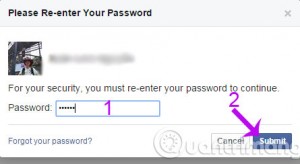Khôi phục tin nhắn đã bị xoá trên Facebook nhập mật khẩu