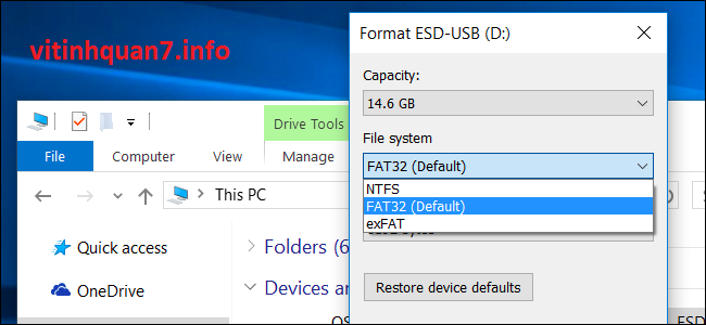 Sự khác biệt giữa FAT32, exFAT và NTFS là gì ?